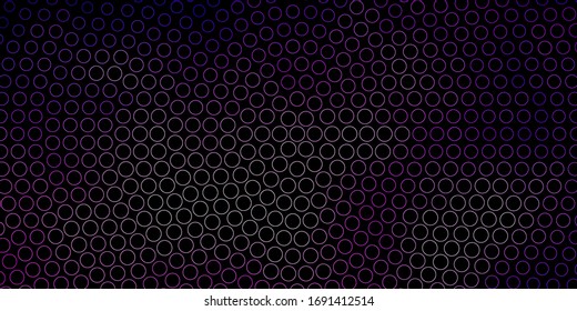 Dark Purple, Pink vector background with bubbles. Glitter abstract illustration with colorful drops. Design for your commercials.