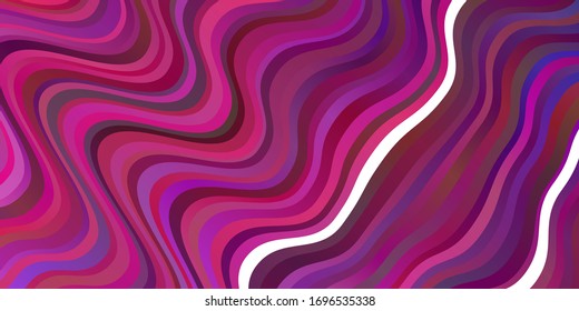 Dark Purple, Pink vector background with curves. Abstract illustration with gradient bows. Pattern for ads, commercials.