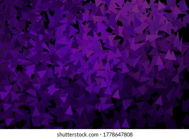 Púrpura oscuro, fondo vector rosado con estilo poligonal. Ilustración abstracta brillante con formas triangulares. Mejor diseño inteligente para su negocio.