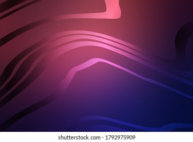 Dark Purple, Pink vector background with wry lines. A completely new colorful illustration in simple style. Best design for your business.