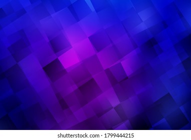 Púrpura oscuro, fondo vector rosado con rectángulos. Rectángulos sobre fondo abstracto con gradiente colorido. Patrón para comerciales.