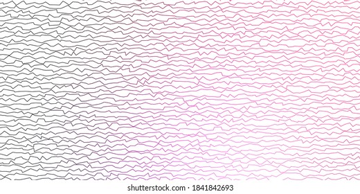 Púrpura oscuro, fondo vector rosado con líneas dobladas. Ilustración en estilo de medio tono con curvas de degradado. Patrón para sitios web, páginas de inicio.