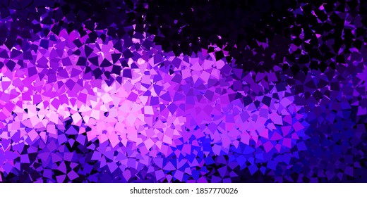 Púrpura oscuro, fondo vector rosa con triángulos. Magnífica ilustración abstracta con formas y formas triangulares. Plantilla para comerciales.