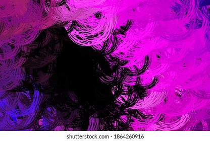 Dark Purple, Pink vector background with lines. A circumflex abstract illustration with gradient. Pattern for your business design.