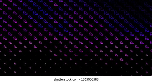 Dark purple, pink vector background with woman symbols. Abstract illustration with a depiction of women's power. Simple design for your web site.