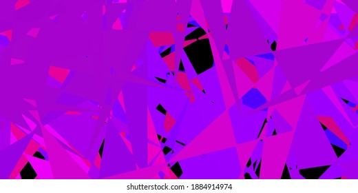 Fondo vector púrpura oscuro, rosa con formas poligonales. Ilustración de material web con triángulos abstractos coloridos. Diseño para sus fondos de escritorio.