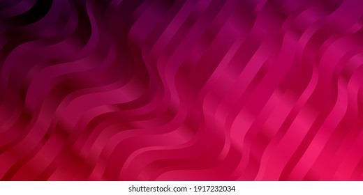 Dark Purple, Pink vector background with curved lines. Colorful illustration, which consists of curves. Design for your business promotion.