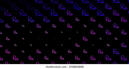 Fondo vector oscuro morado, rosa con símbolos femeninos. Ilustración colorida con formas de feminismo degradado. Diseño elegante para tapices.