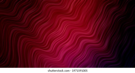 Dark Purple, Pink vector background with curved lines. Abstract illustration with gradient bows. Smart design for your promotions.