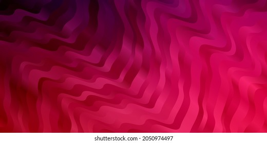 Dark Purple, Pink vector background with bent lines. Colorful illustration in circular style with lines. Template for cellphones.