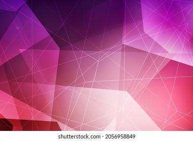 Dark Purple, Pink vector background with polygonal style. Illustration with set of colorful triangles. Modern design for your business card.