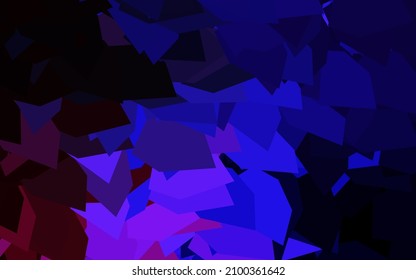 Dark Purple, Pink vector background with triangles. Triangles on abstract background with colorful gradient. Modern design for your business card.