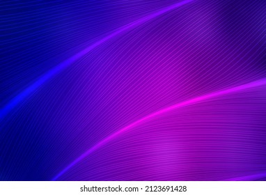 Dunkelviolett, rosafarbener Vektorhintergrund mit geschwungenen Linien. Abstrakte Illustration mit wry lines. Elegantes Muster für ein Markenbuch.