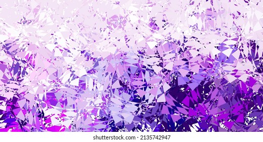 Dark purple, pink vector background with triangles. Illustration with abstract colorful triangle shapes. Start design for insperarion.