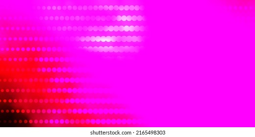 Púrpura oscuro, fondo vector rosado con círculos. Ilustración abstracta con puntos coloridos al estilo de la naturaleza. Patrón para sitios web, páginas de inicio.