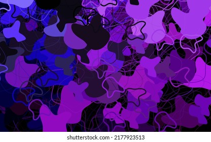 Dark Purple, Pink vector background with abstract shapes. Decorative design in abstract style with random forms. Modern design for your business card.