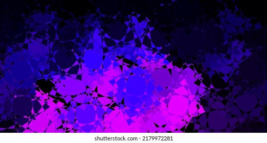 Dark Purple, Pink vector background with triangles. Triangle shapes with colorful gradient in abstract style. Pattern for wallpapers.