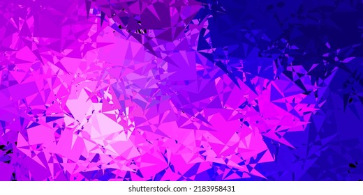 Púrpura oscuro, fondo vector rosado con triángulos. Ilustración abstracta inteligente con formas triangulares de estilo moderno. Plantilla para comerciales.