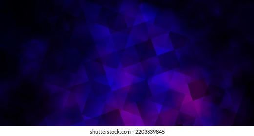 Púrpura oscuro, fondo vector rosado con triángulos, rectángulos. Ilustración de gradiente abstracto con triángulos, cubos. Plantilla para las páginas de inicio.