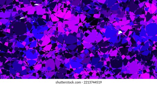 Púrpura oscuro, fondo vector rosado con triángulos. Ilustración con formas triangulares coloridas abstractas. Material de las páginas de aterrizaje.