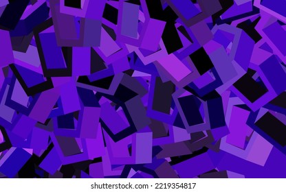 Dark Purple, Pink vector background with set of hexagons. Abstract illustration with colorful hexagons. Pattern for ads, leaflets.