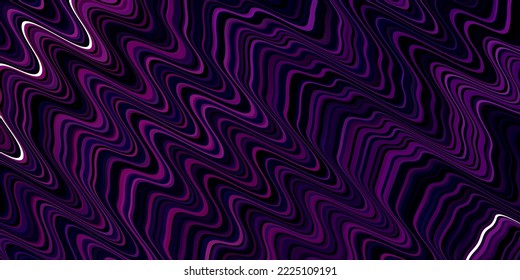 Dark Purple, Pink vector background with lines. Colorful abstract illustration with gradient curves. Best design for your posters, banners.