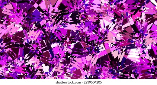 Púrpura oscuro, fondo vector rosado con formas poligonales. Ilustración de material web con triángulos abstractos coloridos. Patrón para promociones.
