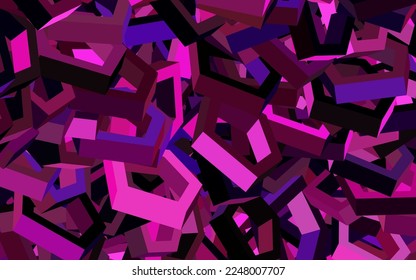 Dark Purple, Pink vector background with hexagons. Glitter abstract illustration in hexagonal style. Pattern for your ad, booklets.