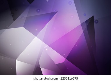Dunkelviolett, rosafarbener Vektorhintergrund mit polygonalem Stil. Illustration mit einer Reihe von bunten Dreiecken. Elegantes Design für Bildschirmhintergründe.
