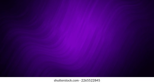 Dark Purple, Pink vector background with curved lines. Abstract illustration with bandy gradient lines. Best design for your ad, poster, banner.