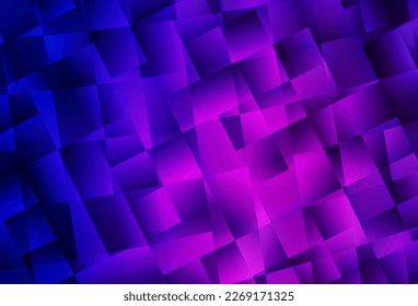 Dark Purple, Pink vector background in polygonal style. Rectangles on abstract background with colorful gradient. The template can be used as a background.