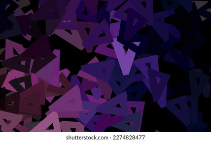 Púrpura oscuro, fondo vector rosado con triángulos. Diseño decorativo de estilo abstracto con triángulos. Fondo para un teléfono móvil.