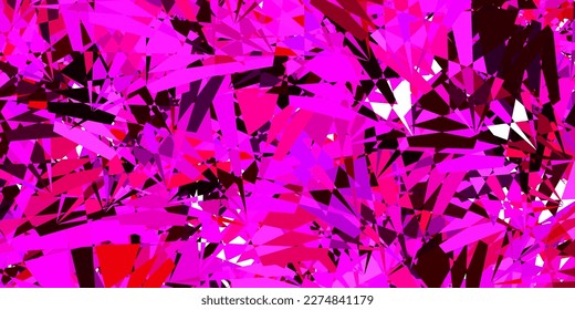Dark Purple, Pink vector background with polygonal forms. Triangle shapes with colorful gradient in abstract style. Landing pages material.