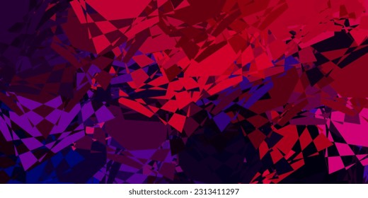 Púrpura oscuro, fondo vector rosado con formas poligonales. Ilustración con formas triangulares coloridas abstractas. Plantilla para comerciales.