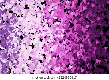 Púrpura oscuro, fondo vector rosado con estilo poligonal. Ilustración de gradiente abstracta con triángulos. Diseño sencillo para su sitio web.