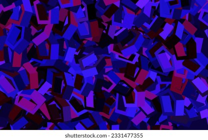 Dark Purple, Pink vector background with hexagons. Illustration with set of colorful hexagons. Pattern for landing pages.