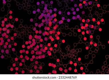 Dark Purple, Pink vector background with forms of artificial intelligence. Shining colorful illustration with real structure of AI. Pattern for science, futuristic designs.