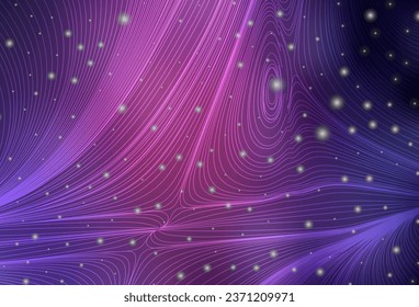 Púrpura oscuro, fondo vector rosado con círculos, líneas de curva. Ilustración abstracta con formas geométricas coloridas. Plantilla moderna para la página de inicio.