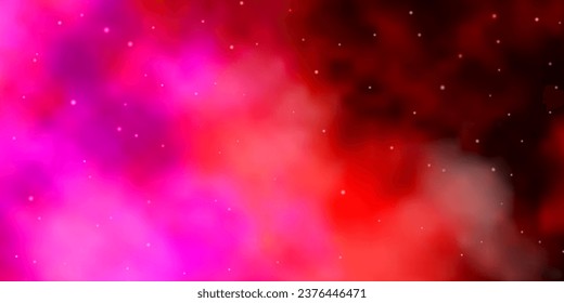 Dark Purple, Pink vector background with small and big stars. Blur decorative design in simple style with stars. Best design for your ad, poster, banner.