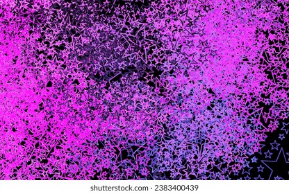 Dark Purple, Pink vector background with colored stars. Glitter abstract illustration with colored stars. Pattern for futuristic ad, booklets.