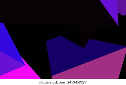 Dark Purple, Pink vector background with polygonal style. Beautiful illustration with triangles in nature style. Elegant design for wallpapers.