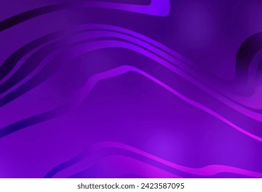 Dark Purple, Pink vector background with curved lines. Glitter abstract illustration with wry lines. Pattern for your design.