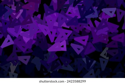 Dunkelviolett, rosafarbener Vektorhintergrund mit polygonalem Stil. Dreiecke auf abstraktem Hintergrund mit buntem Farbverlauf. Modernes Design für Ihre Visitenkarte.
