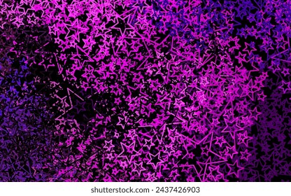 Dark Purple, Pink vector background with colored stars. Shining colored illustration with stars. Pattern for astronomy websites.