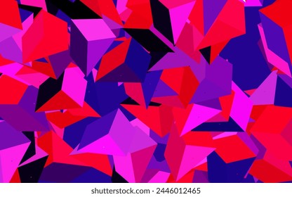 Dunkelvioletter, rosa Vektorgrafik Hintergrund mit polygonalem Stil. Illustration mit Satz von bunten Dreiecken. Modernes Design für Ihre Visitenkarte.