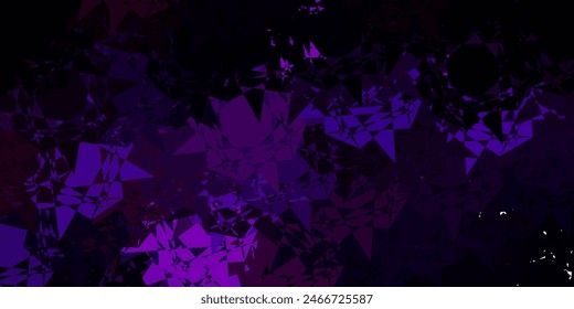Dark Purple, Pink vector background with polygonal forms. Web material illustration with colorful abstract triangles. Template for commercials.