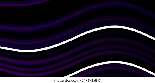 Púrpura oscuro, fondo de Vector rosa con líneas dobladas. Ilustración en estilo abstracto con gradiente curvado.  El mejor diseño para su anuncio, póster, Anuncio.