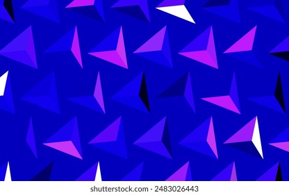 Púrpura oscuro, fondo de Vector rosa con triángulos. Ilustración con conjunto de triángulos de colores. Diseño simple para su Sitio web.