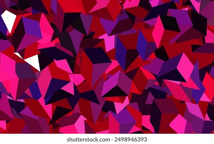 Dark Purple, Pink vector background with polygonal style. Glitter abstract illustration with triangular shapes. Elegant design for wallpapers.
