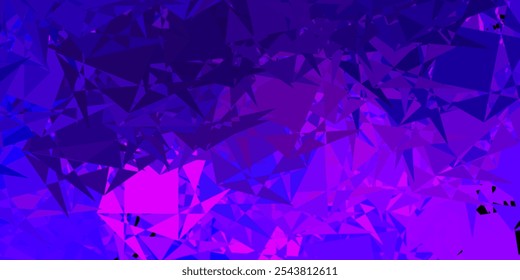 Roxo escuro, fundo de vetor rosa com triângulos. Ilustração com formas de triângulo coloridas abstratas. Iniciar design para instperarion.